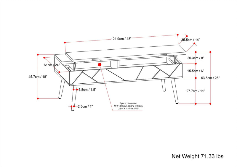 Jager - Lift Top Coffee Table Handcrafted