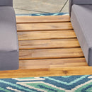 2 Piece Patio Set With Loveseat And Coffee Table - Natural / Dark Gray