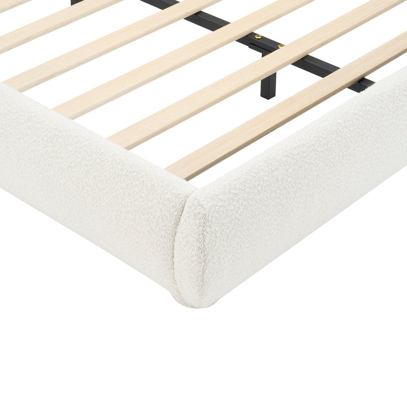 Upholstered Simple Modern Bedroom Bed With Curved Headboard