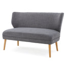 Elegant Classic Upholstered Loveseat With Curved Backrest