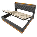 Upholstered Bed, 360 Surround LED Function, Remote Control, Hydraulic Storage Bed With USB, Type-C Charging (Without Mattress)