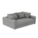 Plush Corduroy 4 Seat Sofa, Modern Comfy Upholstered Sofa Cloud Couch, Deep Seat Couches With Soft Pillows