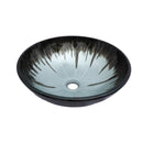 Crackle Vessel Sink With Pop Up Drain, Oval Bathroom Basin - Gray