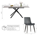 Modern Expandable Dining Table With Retractable Leaf With Chairs