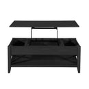 Decatur - Farmhouse Lift Top Coffee Table With Storage - Black / Ash
