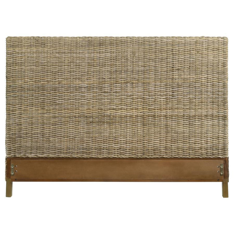 Zyla - Woven Rattan California King Panel Headboard - Kubu Gray