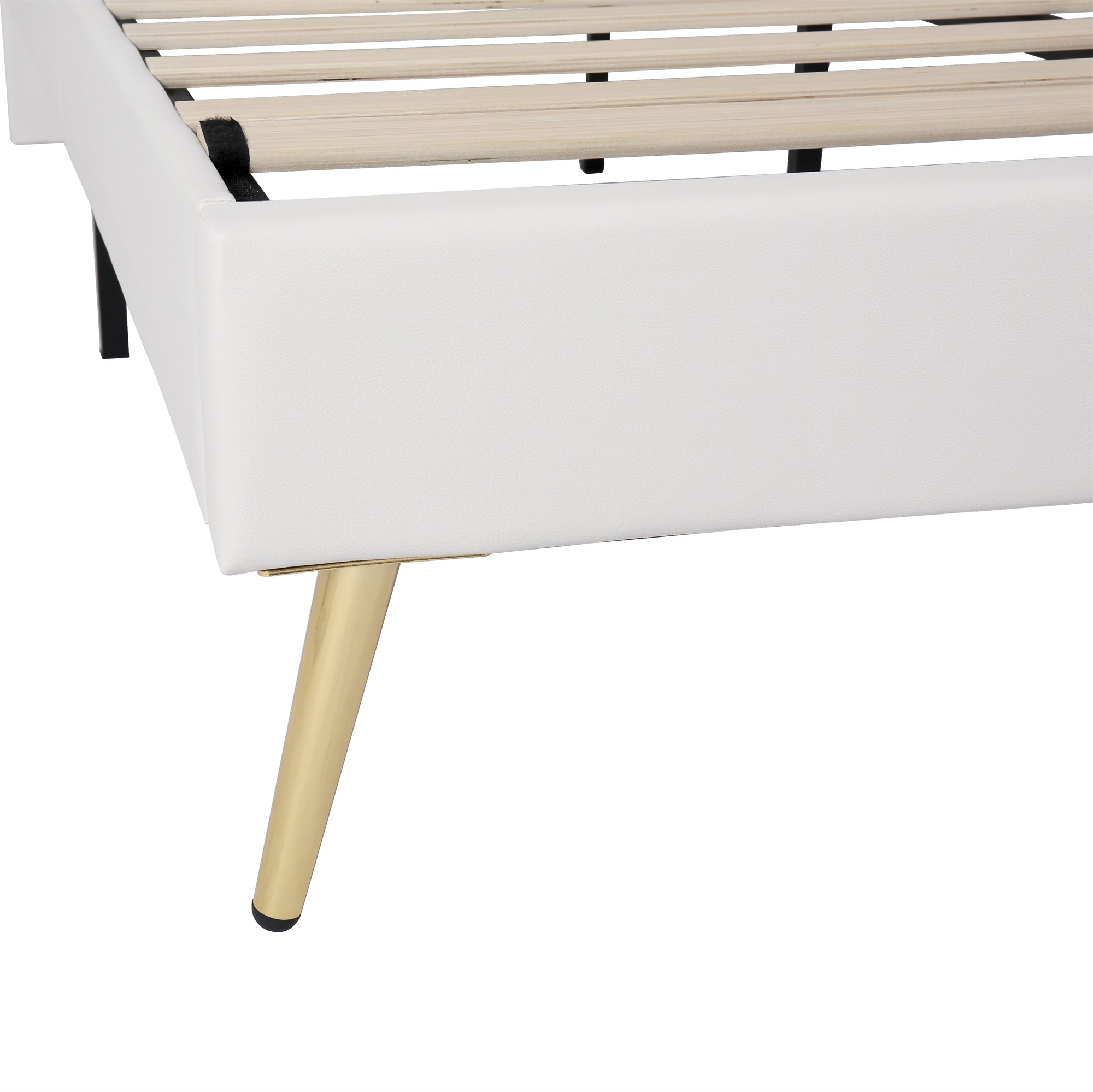 Full Size Upholstered Bed Frame with LED Lights,Modern Upholstered Princess Bed With Crown Headboard,White - Atlantic Fine Furniture Melbourne FL