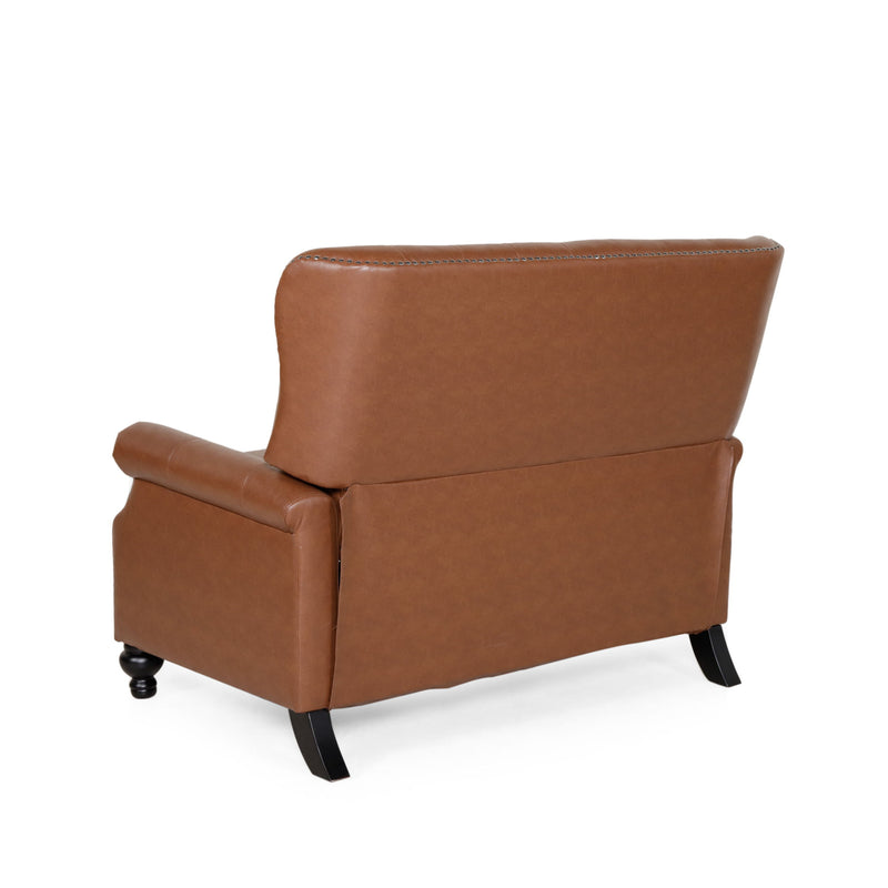 Oversize Faux Leather Recliner Chair - Light Brown