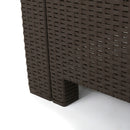 Outdoor Faux Wicker Rattan Style Chat Set With Water Resistant Cushions, 5 Pieces Set - Brown / Mix Beige