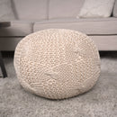 Bordeaux - Knitted Cotton Round Pouf