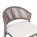 Outdoor 26" Counter Height Metal Frame Counter Stools With Scallop Shaped Backrest & Water Resistant Cushions