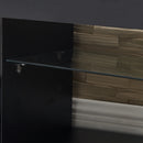 Black morden TV Stand with LED Lights,high glossy front TV Cabinet,can be assembled in Lounge Room, Living Room or Bedroom,color:Black