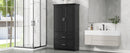 Tall Bathroom Storage Cabinet, Cabinet With 2 Doors And Drawers, Adjustable Shelf