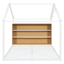 Bed House Frame With Shelves And Lights
