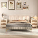 Nightstand With 2 Drawers, Storage Side Table For Bedroom - Antique Natural / Rattan