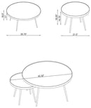 Kaelyn - 2 Piece Round Mirror Top Nesting Coffee Table