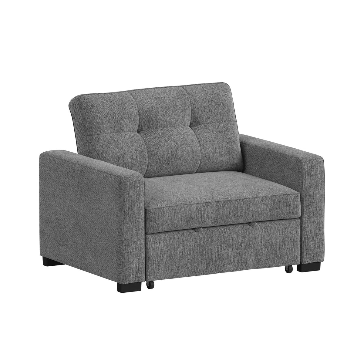 Homer Klicklak Chair With Pull Out Bed in Gray by Elements International, view 2
