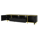 TV Stand For TVs Up To 80", Entertainment Center With 2 Shelves And LED Lights