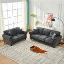 Modern 3 And 2 Seater Sofa With Rolled Arms, Tufted Upholstered Couch