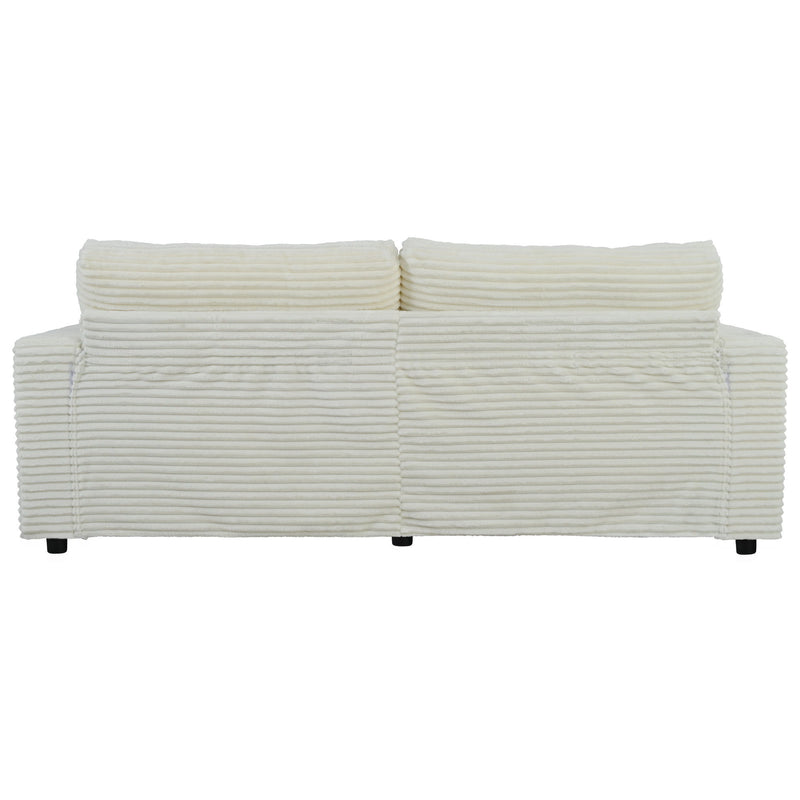 Oversized Loveseat Chaise With 2 USB Ports, 2 Cup Holders And 2 Throw Pillows