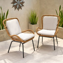 Outdoor Wicker Club Chair With Cushions (Set of 2)