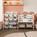Kids Toy Storage Organizer With 2 Tier Bookshelf, Toy Storage With 12 Bins