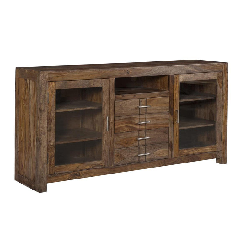 Liam 4 Drawer 2 Glass Door Console Audio Cabinet