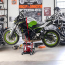 Heavy Duty 1500Lbs Hydraulic Motorcycle Lift Jack With Wheels And Handle - Red / Black