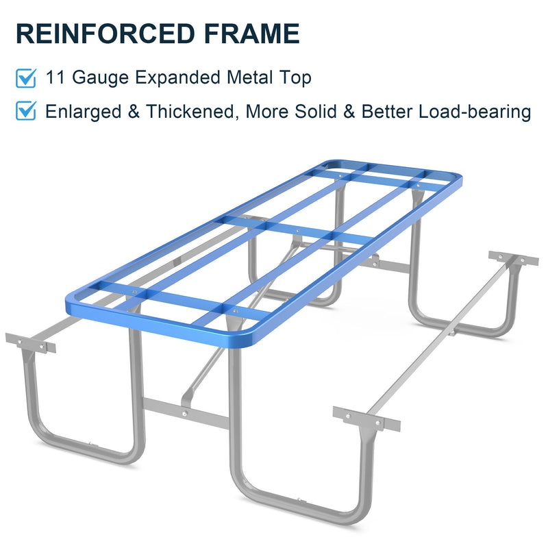 Expanded Metal Rectangular Picnic Table