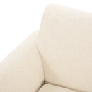 Modern Fabric Upholstered Loveseat With Elm Wood Legs And Flare Arms - Beige