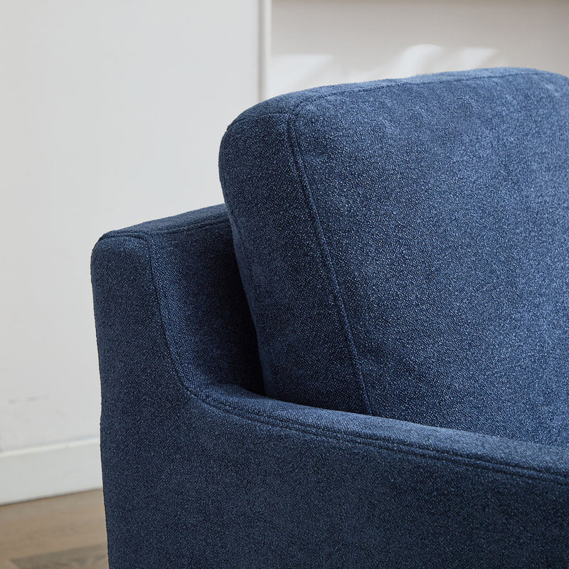 Upholstered Skirted Swivel Chair With Removable Back Cushion For Living Room