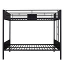 Full-over-full bunk bed modern style steel frame bunk bed with safety rail, built-in ladder for bedroom, dorm, boys, girls, adults(OLD SKU: MF190840AAD)