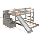 Twin Over Twin Stairway Bunk Bed With Two Drawers And Slide
