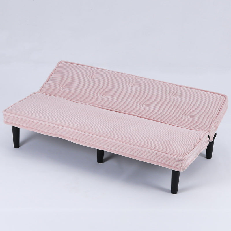 Versatile Corduroy Sofa Bed With Solid Wood Frame