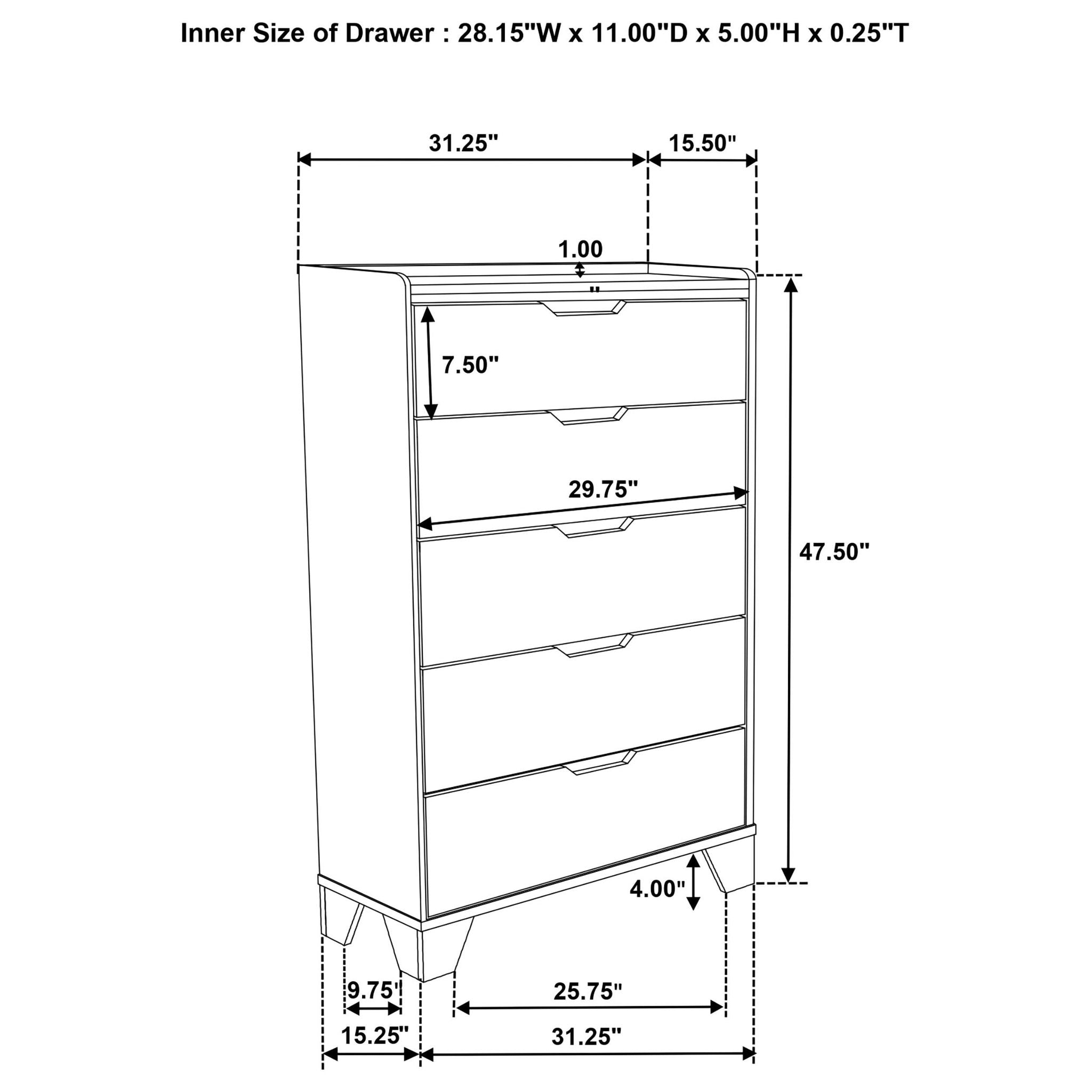 Henderson 5-piece Eastern King Bedroom Set Medium Oak