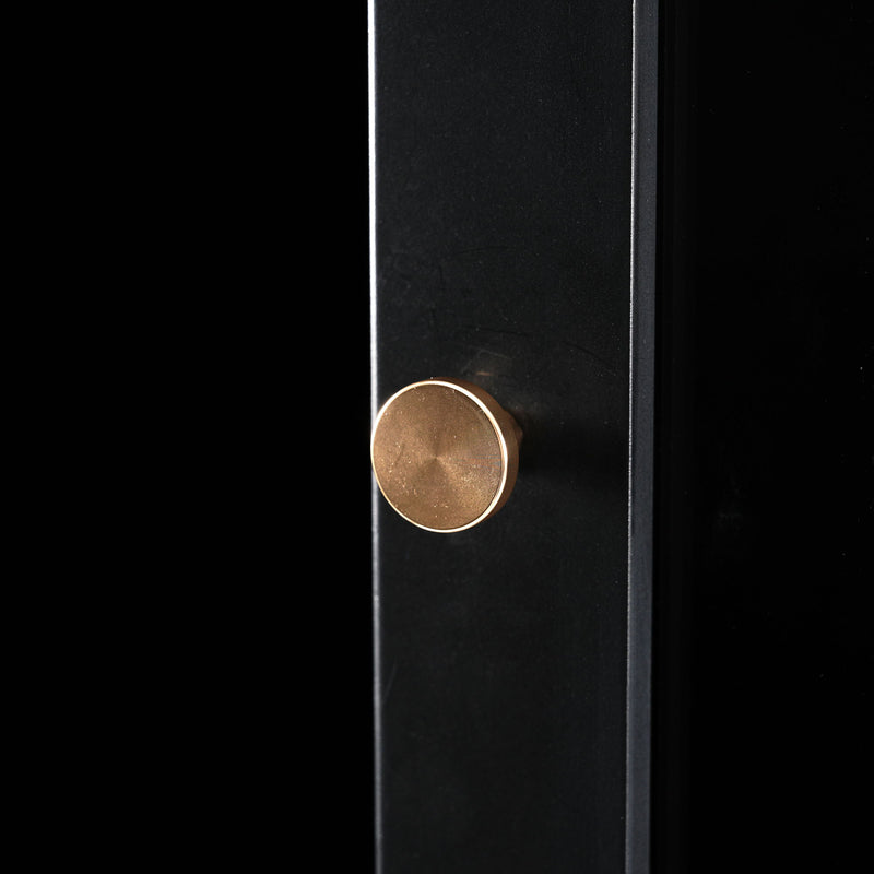 Freestanding Tall Bathroom Cabinet With Adjustable Shelves, Drawers, Soft Close Glass Doors - Black