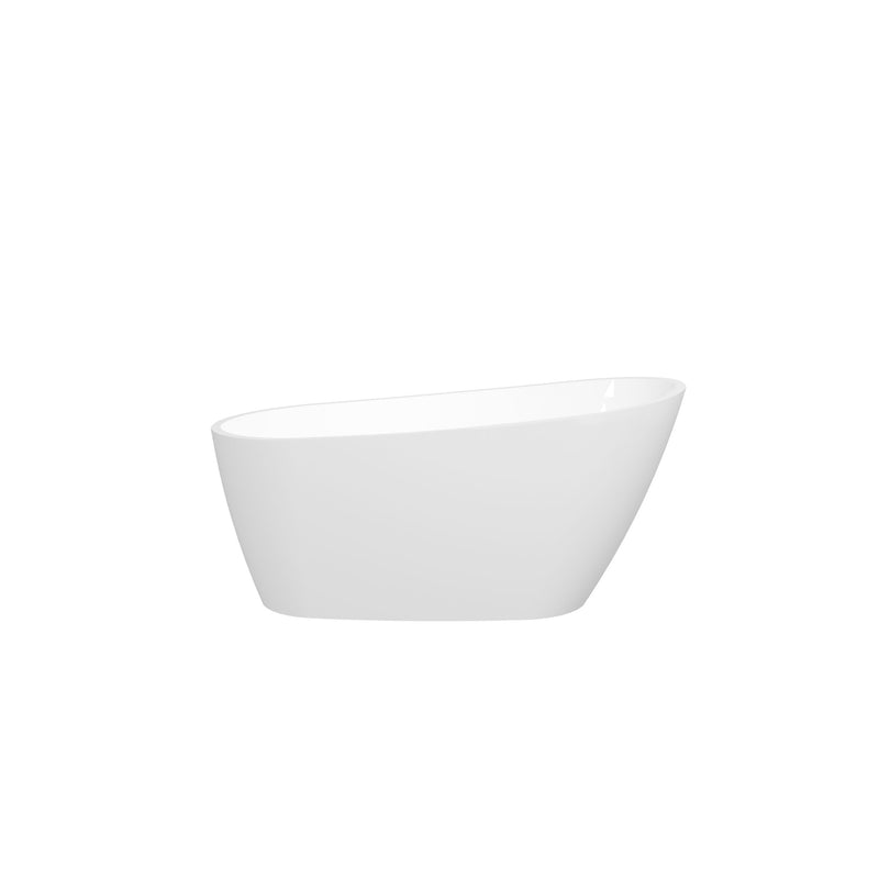 Acrylic Freestanding Bathtub, Modern & Contemporary Design Soaking Tub With Toe-Tap Drain In Chrome And Classic Slotted Overflow, Glossy White, Cupc Certified, 02141 - Glossy White