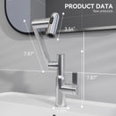 Bathroom Sink Faucet With Spray Function And Temperature Display, Anti Skid Switch, 360 Degree Rotary