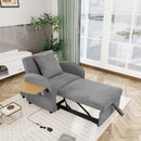 Convertible Single Chair Bed 3 In 1 Sofa With Computer Board And USB Ports - Gray
