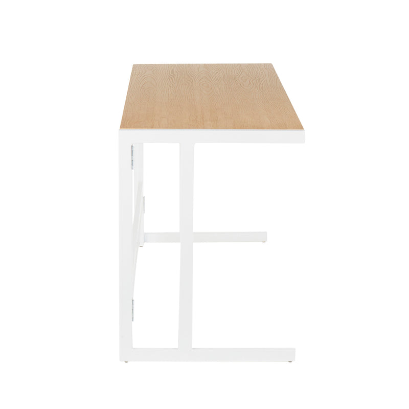 Roman - Industrial Office Desk - White / Natural