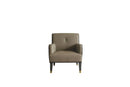 House Beatrice - Accent Chair With Pillow - Tan Synthetic Leather & Charcoal