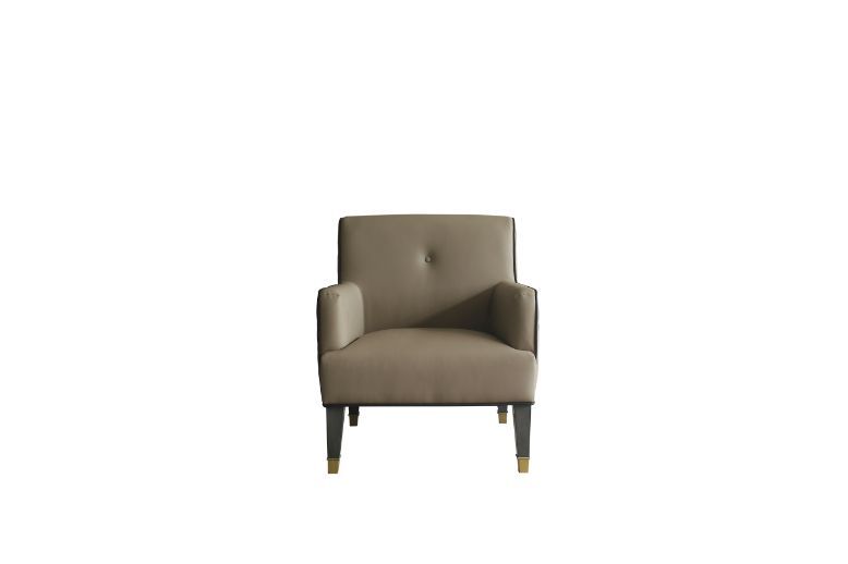 House - Beatrice Accent Chair - Tan PU & Charcoal Finish