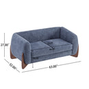 Contemporary Boucle Sherpa Sofa With Birch Wood Legs