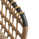 Contemporary Outdoor Patio Chairs With Cushions (Set of 2) - Beige / Black