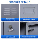 15 Door Lockers With Lock For Storage In Home, Gym, Office, And School - Gray