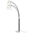 Maisel - Hanging Crystal Arc Tree Floor Lamp - Black