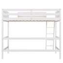 Solid Wood Twin Size Loft Bed with Ladder(White)(OLD SKU: WF191903AAK)
