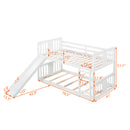 Twin Over Twin Bunk Bed with Slide and Ladder, White (Old SKU：LP000108AAK)