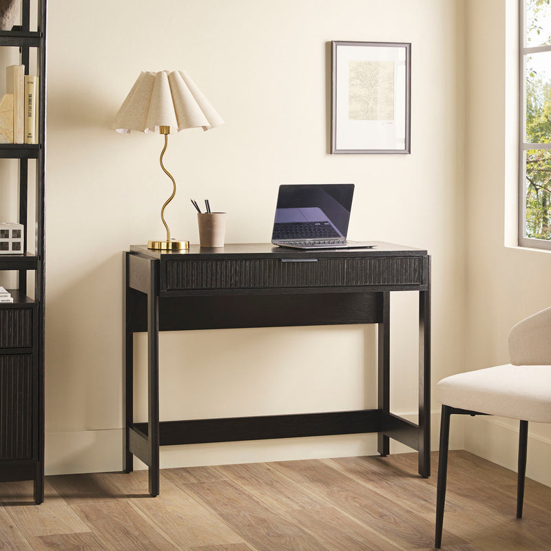 Transitional Reeded Writing Desk With Drawer