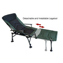 Camping Lounge Chair With Detachable Footrest, Portable Folding Reclining Camping Chair With Adjustable Backrest For Indoor And Outdoor Camping Beach Hiking Fishing - Green / Black